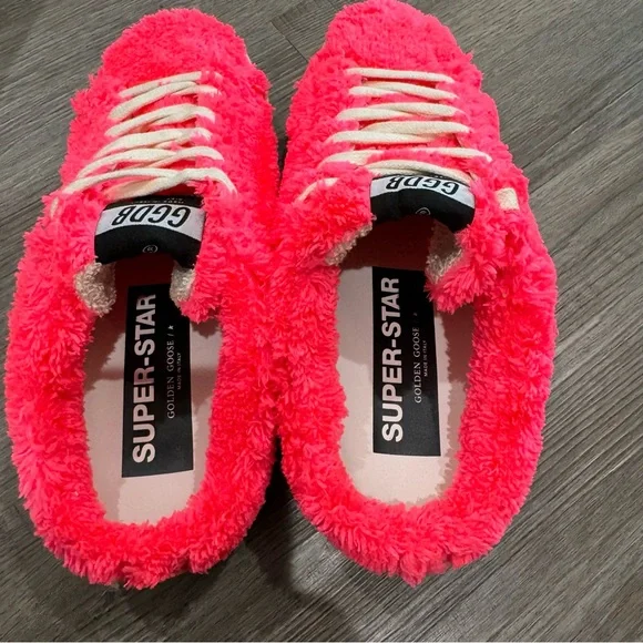 Golden Goose Superstar Sabot Fuchsia White Slip On Shearling Sneakers - Picture 6 of 15